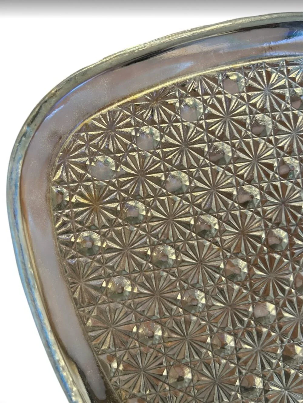 MCM VINTAGE GLASS DAISY PLATES SET 8 ANCHOR HOCKING 1960s